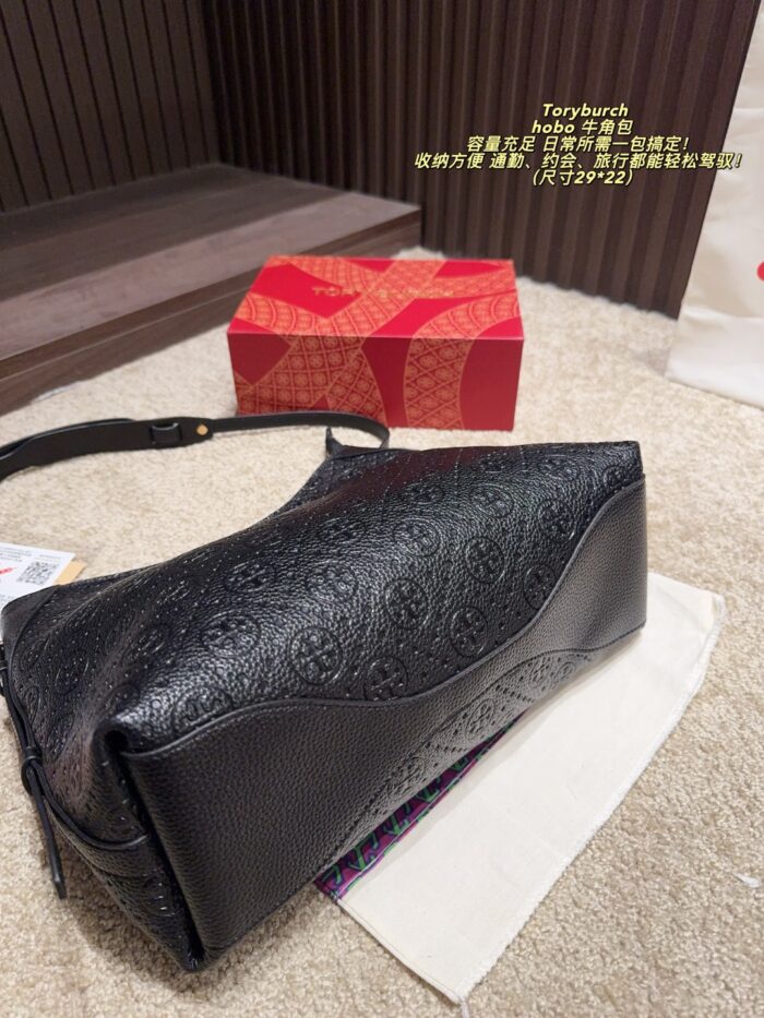 Tory Burch Hobo Horn Bag Multi-Pocket Design With Generous Capacity Commute, Date, Travel Bag - Image 6