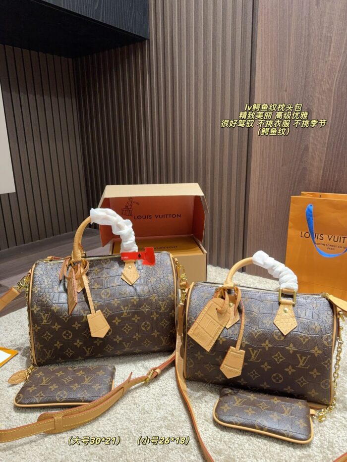 Louis Vuitton Crocodile-Embossed Pillow Bag Exquisite Elegance, Versatile For All Seasons - Image 1