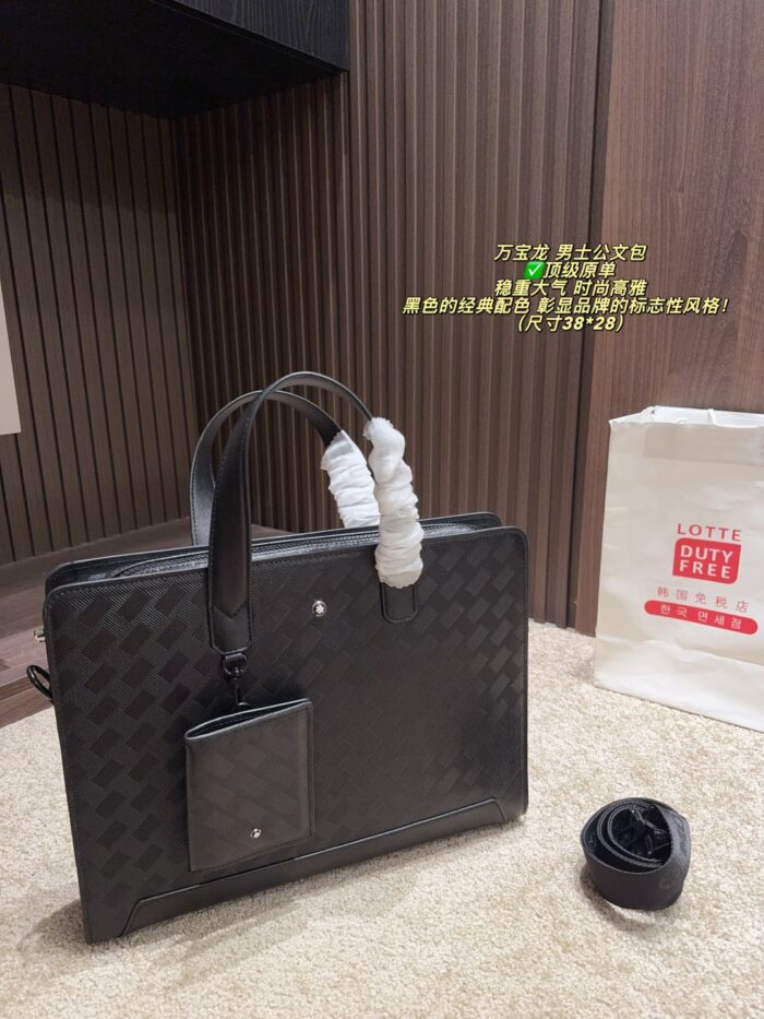 Montblanc Men'S Briefcase Classic Black Solid And Dignified, Fashionable And Elegant Classic Design - Image 1