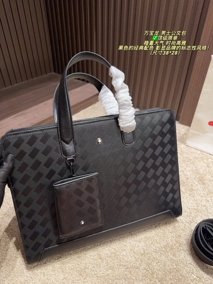 Montblanc Men'S Briefcase Classic Black Solid And Dignified, Fashionable And Elegant Classic Design - Image 2
