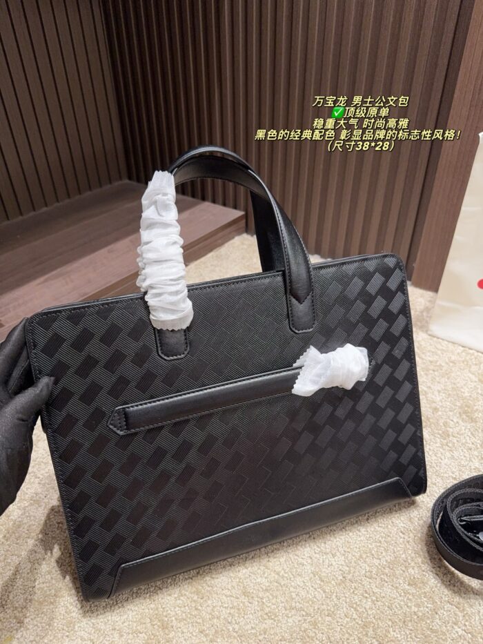 Montblanc Men'S Briefcase Classic Black Solid And Dignified, Fashionable And Elegant Classic Design - Image 3