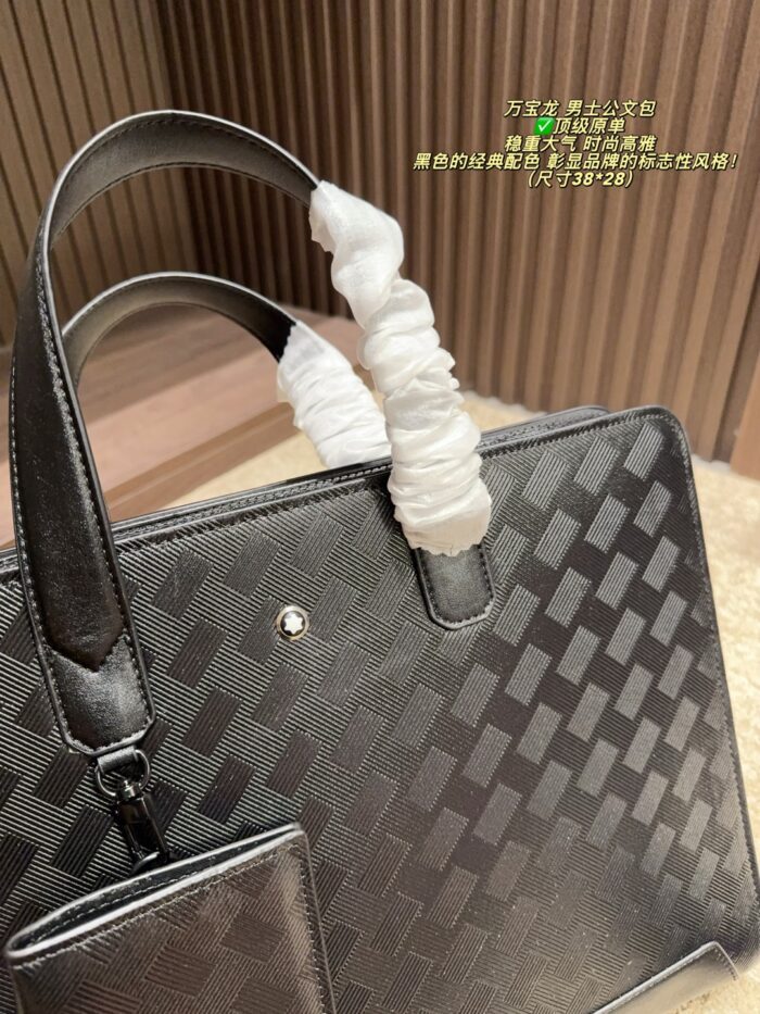 Montblanc Men'S Briefcase Classic Black Solid And Dignified, Fashionable And Elegant Classic Design - Image 5