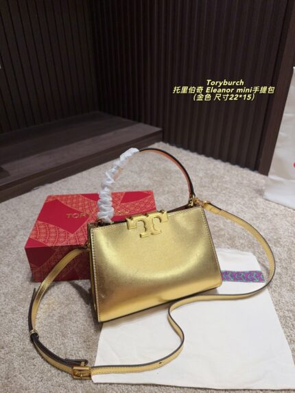 Tory Burch Eleanor Mini Handbag In Gold