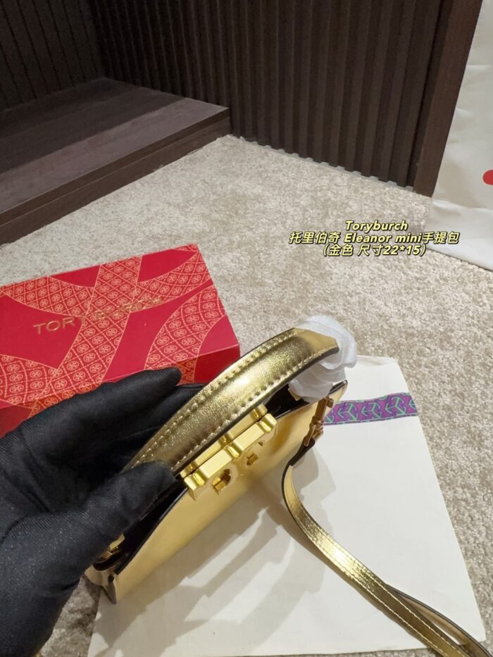Tory Burch Eleanor Mini Handbag In Gold - Image 6
