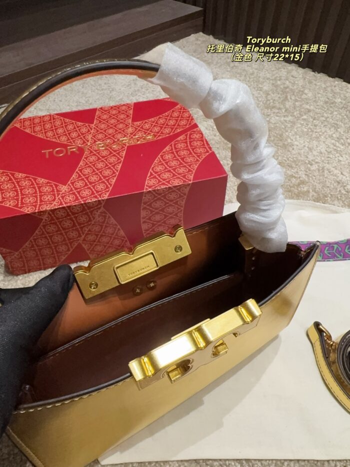 Tory Burch Eleanor Mini Handbag In Gold - Image 8