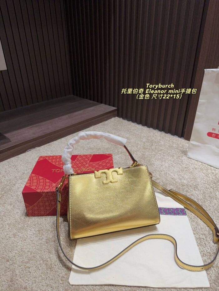 Tory Burch Eleanor Mini Handbag In Gold - Image 9