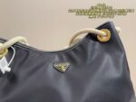 Prada Recycled Nylon Drawstring Tote Maritime-Inspired Sliding Braided Handles Enamelled Logo Spacious, Lightweight And Practical - Image 4