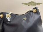 Prada Recycled Nylon Drawstring Tote Maritime-Inspired Sliding Braided Handles Enamelled Logo Spacious, Lightweight And Practical - Image 5