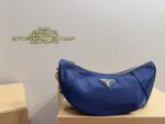 Prada Nylon Crescent Underarm Bag Adjustable Shoulder Strap For Versatile Carrying Structured Silhouette With Ample Capacity - Image 10