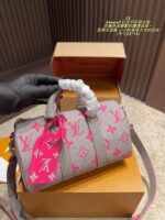 Louis Vuitton Keepall Red Floral Print Pillow Bag Practical, Versatile And Hard-Wearing - Image 3