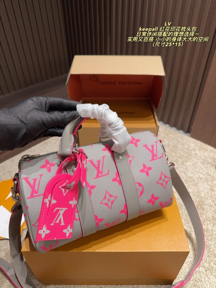 Louis Vuitton Keepall Red Floral Print Pillow Bag Practical, Versatile And Hard-Wearing - Image 3