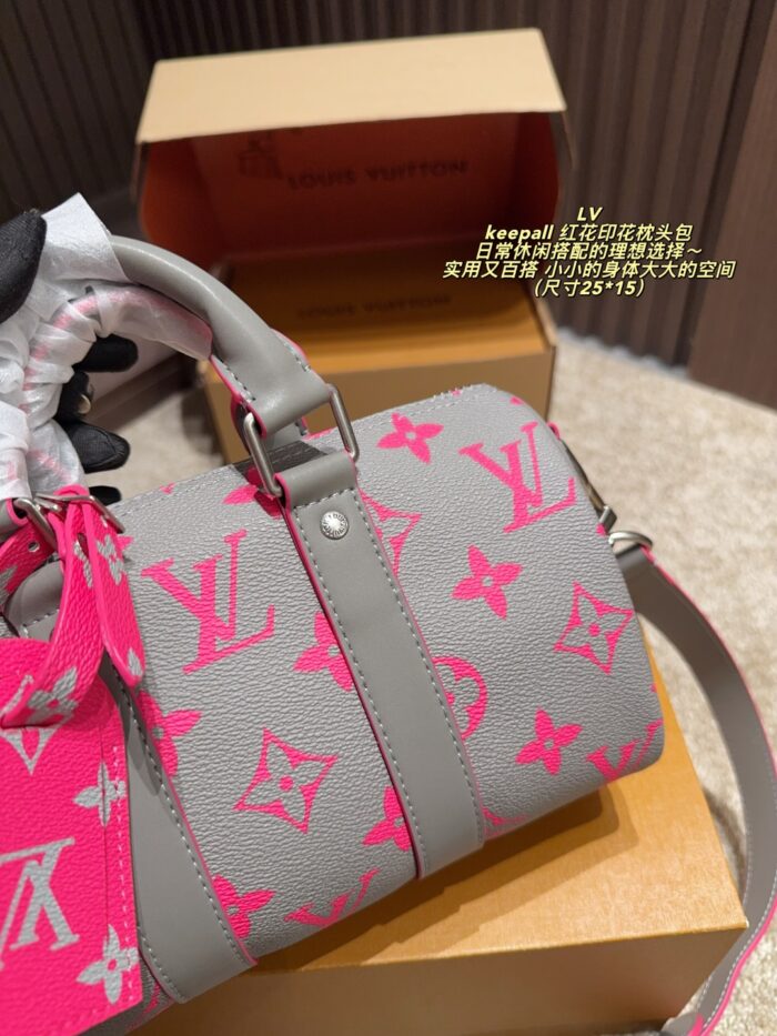 Louis Vuitton Keepall Red Floral Print Pillow Bag Practical, Versatile And Hard-Wearing - Image 4