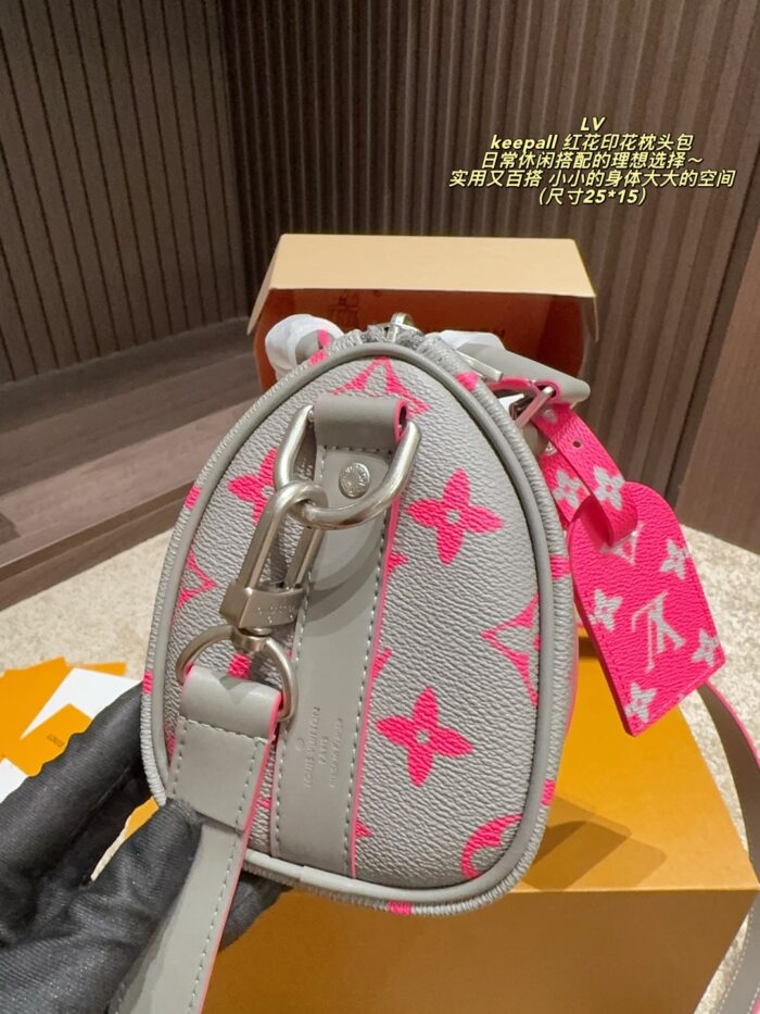 Louis Vuitton Keepall Red Floral Print Pillow Bag Practical, Versatile And Hard-Wearing - Image 9