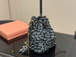 Miu Miu Bucket Bag With Printed Pearl Chain Detail - Image 5