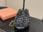Miu Miu Bucket Bag With Printed Pearl Chain Detail - Image 7