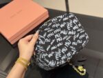 Miu Miu Bucket Bag With Printed Pearl Chain Detail - Image 8
