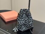 Miu Miu Bucket Bag With Printed Pearl Chain Detail - Image 9
