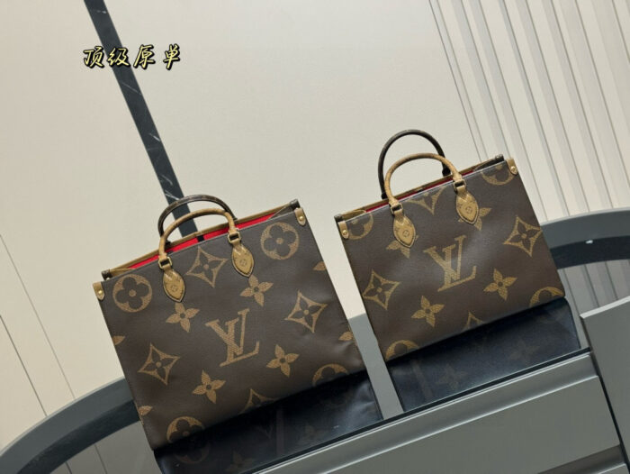 Louis Vuitton On The Go Shopping Bag Authentic Steel Hardware Concealed Shoulder Strap Shoulder Or Hand Carry - Image 1