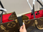 Louis Vuitton On The Go Shopping Bag Authentic Steel Hardware Concealed Shoulder Strap Shoulder Or Hand Carry - Image 6
