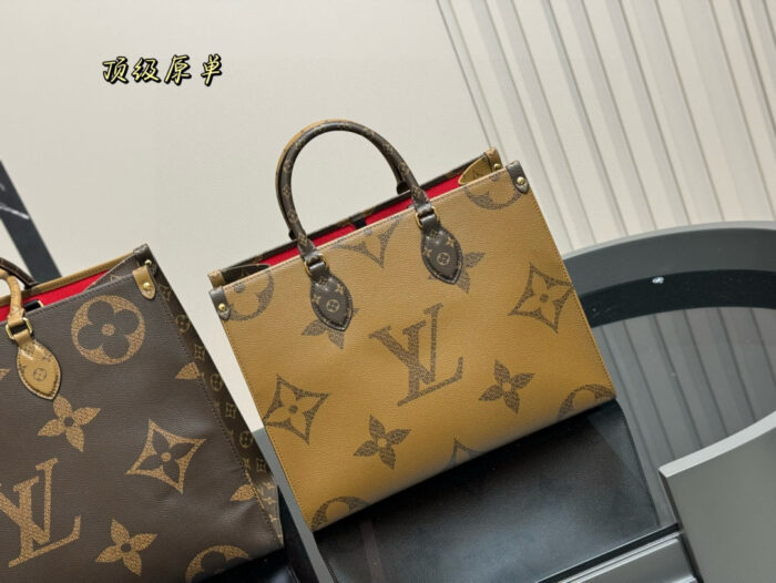 Louis Vuitton On The Go Shopping Bag Authentic Steel Hardware Concealed Shoulder Strap Shoulder Or Hand Carry - Image 7