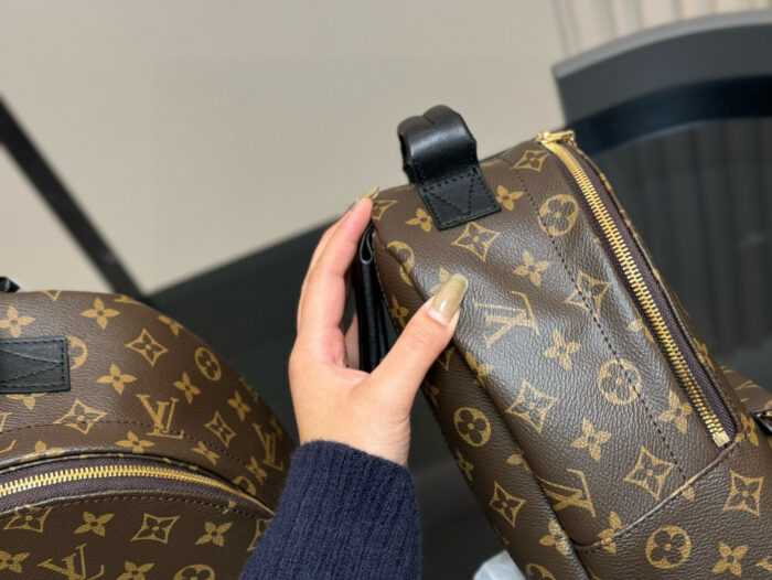 Louis Vuitton Palm Springs Backpack Raised Top Handle Calfskin Shoulder Straps - Image 6