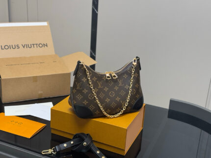 Louis Vuitton Vintage Horn Bag Classic Vintage Shoulder Bag Original Hardware With Yellow Leather Includes Shoulder Strap And Chain Versatile For Both Shoulder And Crossbody Carry