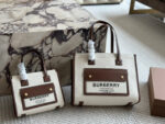 Burberry Canvas Tote Bag Pink Sweet Style Fits Ipad