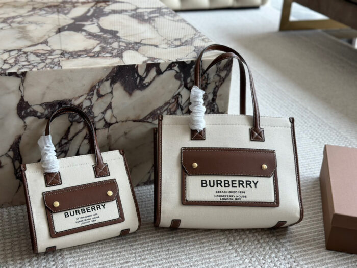 Burberry Canvas Tote Bag Pink Sweet Style Fits Ipad - Image 1