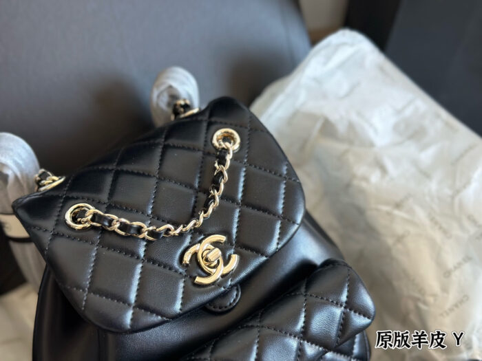Chanel Duma Series Lambskin Light Gold Metal Backpack (Convertible To Shoulder Bag Or Handbag) - Image 2
