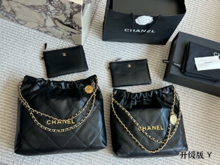 Chanel Trash Bag Bag Openwork Logo Coin Retro Lazy Fine Durable Leather