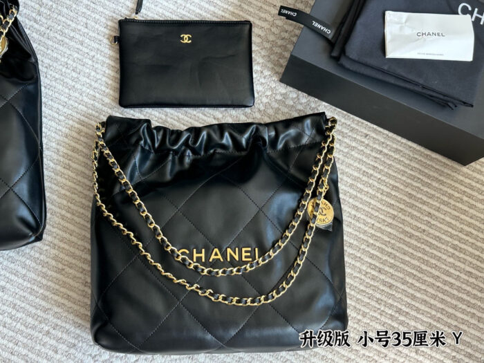 Chanel Trash Bag Bag Openwork Logo Coin Retro Lazy Fine Durable Leather - Image 3
