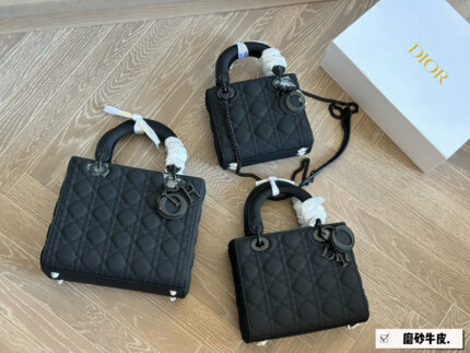 Dior Lady Dior Satin Calfskin Versatile Tote Bag