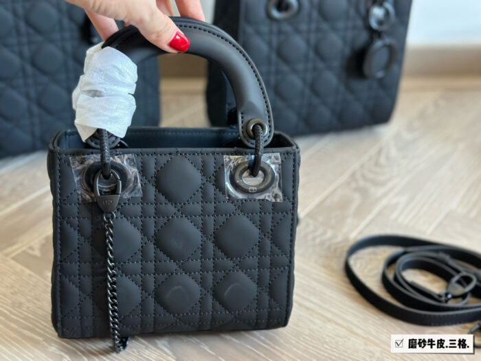 Dior Lady Dior Satin Calfskin Versatile Tote Bag - Image 8