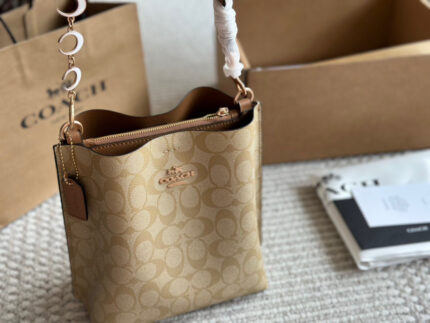 Coach Mollie Small Bucket Bag Replica Edition With Box Handheld/Underarm/Crossbody Central Zipped Compartment