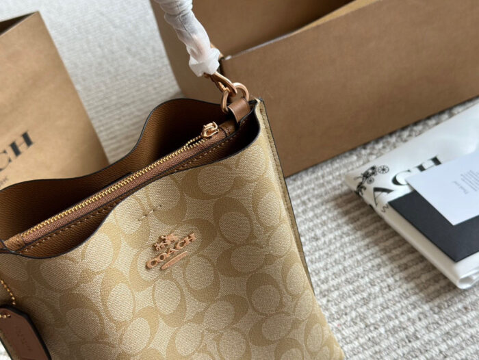 Coach Mollie Small Bucket Bag Replica Edition With Box Handheld/Underarm/Crossbody Central Zipped Compartment - Image 2