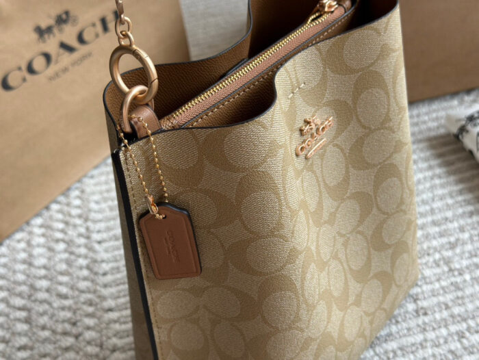 Coach Mollie Small Bucket Bag Replica Edition With Box Handheld/Underarm/Crossbody Central Zipped Compartment - Image 3
