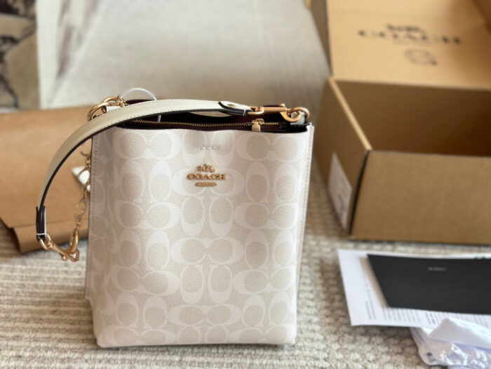 Coach Mollie Small Bucket Bag Replica Edition With Box Handheld/Underarm/Crossbody Central Zipped Compartment - Image 11