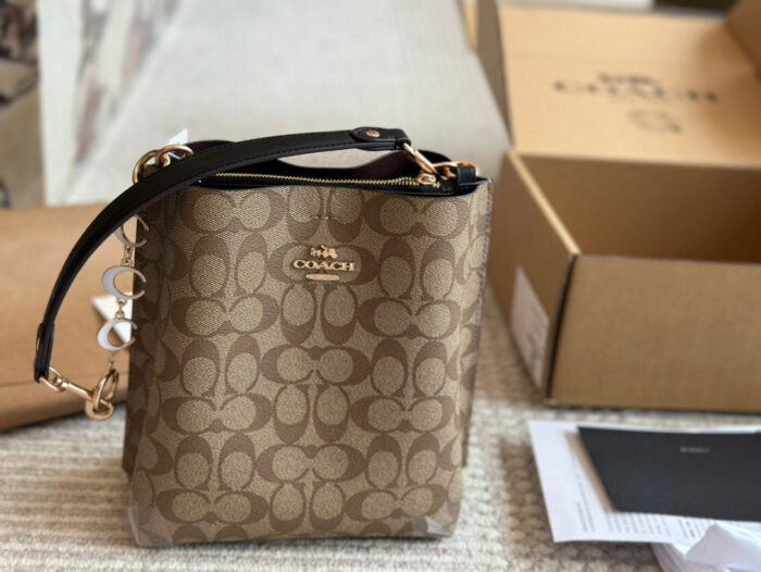 Coach Mollie Small Bucket Bag Replica Edition With Box Handheld/Underarm/Crossbody Central Zipped Compartment - Image 12