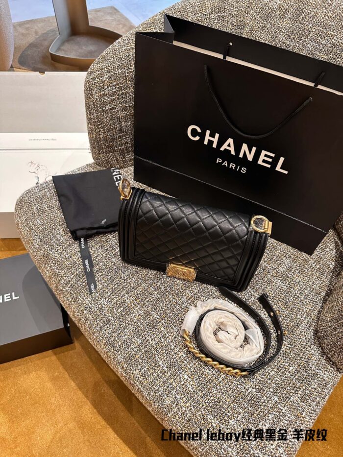 Chanel Leboy Classic Lambskin Texture Gold-Plated Hardware Shoulder/Crossbody Bag - Image 1