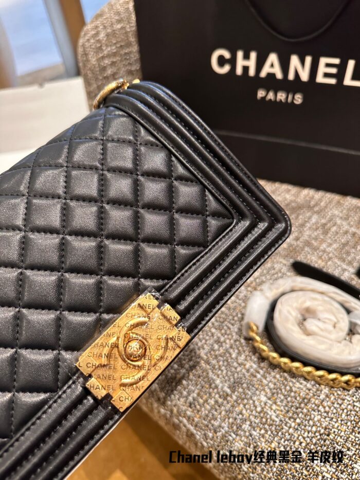 Chanel Leboy Classic Lambskin Texture Gold-Plated Hardware Shoulder/Crossbody Bag - Image 3