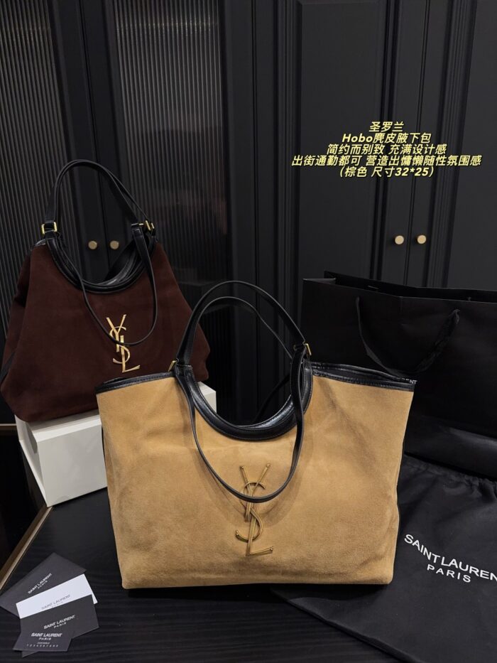 Yves Saint Laurent Hobo Suede Underarm Bag Minimalist And Distinctive Effortless For Commuting Generous Capacity, Lightweight - Image 2