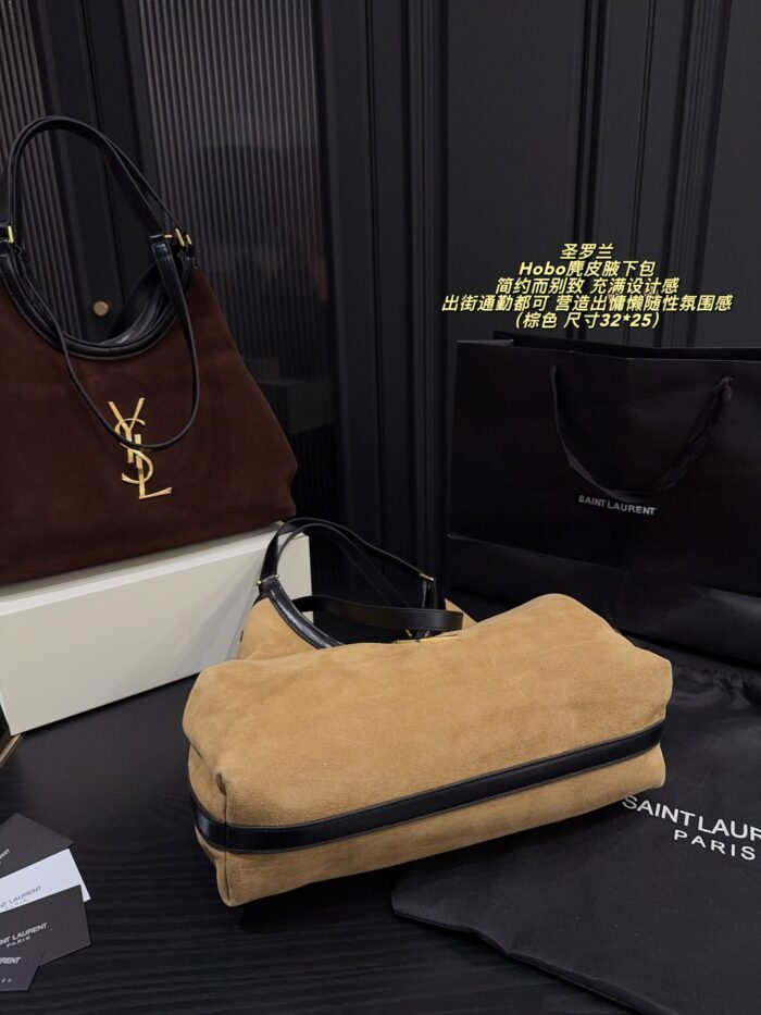 Yves Saint Laurent Hobo Suede Underarm Bag Minimalist And Distinctive Effortless For Commuting Generous Capacity, Lightweight - Image 5