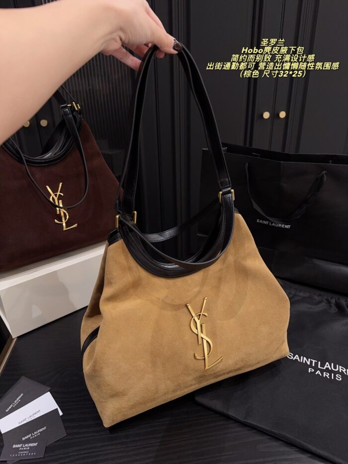 Yves Saint Laurent Hobo Suede Underarm Bag Minimalist And Distinctive Effortless For Commuting Generous Capacity, Lightweight - Image 8