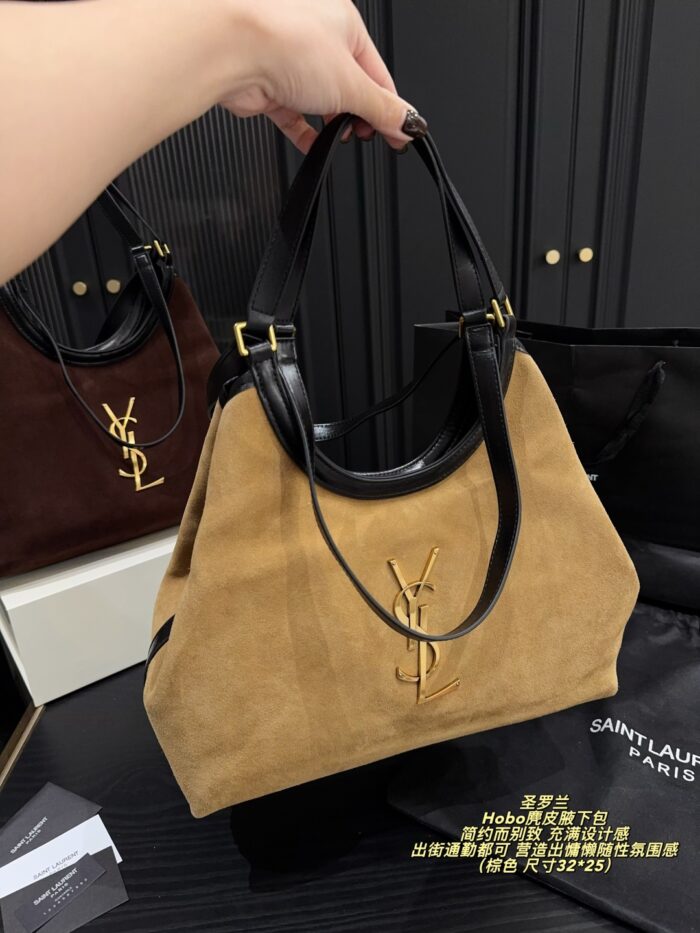 Yves Saint Laurent Hobo Suede Underarm Bag Minimalist And Distinctive Effortless For Commuting Generous Capacity, Lightweight - Image 9