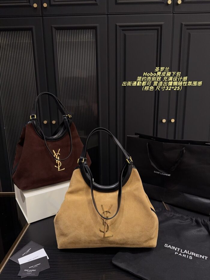 Yves Saint Laurent Hobo Suede Underarm Bag Minimalist And Distinctive Effortless For Commuting Generous Capacity, Lightweight - Image 10