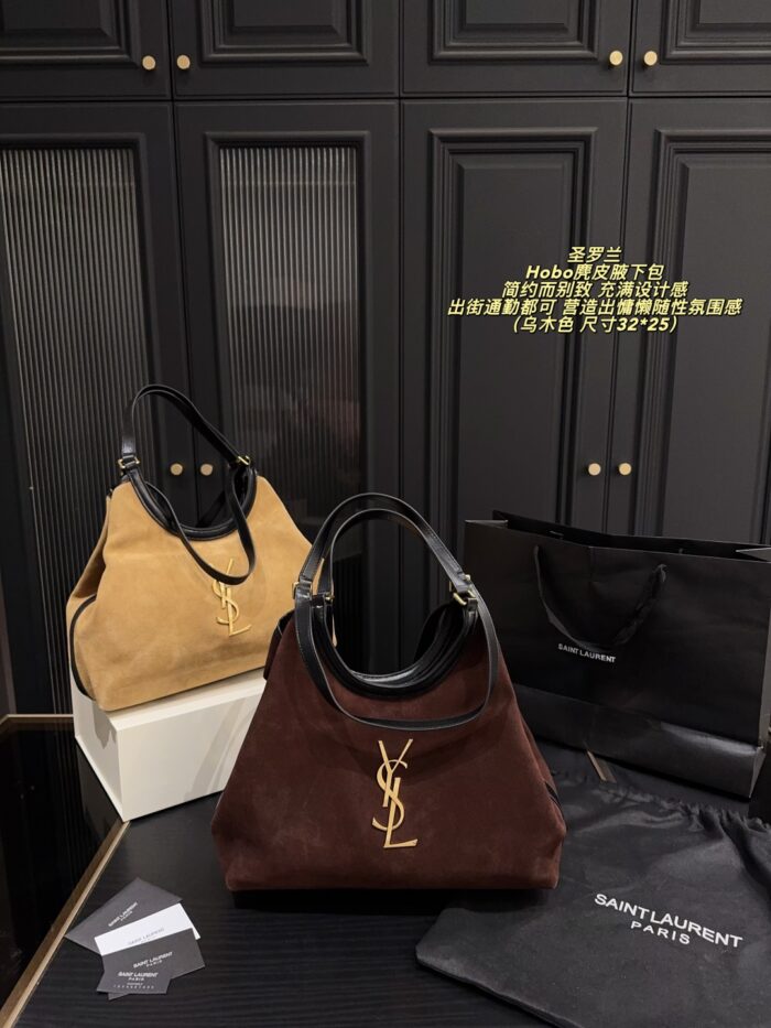 Yves Saint Laurent Hobo Suede Underarm Bag Minimalist And Distinctive Effortless For Commuting Generous Capacity, Lightweight - Image 11