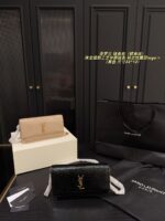 Yves Saint Laurent Crocodile-Embossed/Smooth Grain Leather Chain Bag Jewellery-Grade Craftsmanship Iconic Ysl Logo