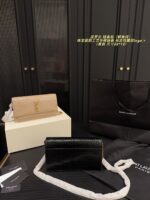 Yves Saint Laurent Crocodile-Embossed/Smooth Grain Leather Chain Bag Jewellery-Grade Craftsmanship Iconic Ysl Logo - Image 2