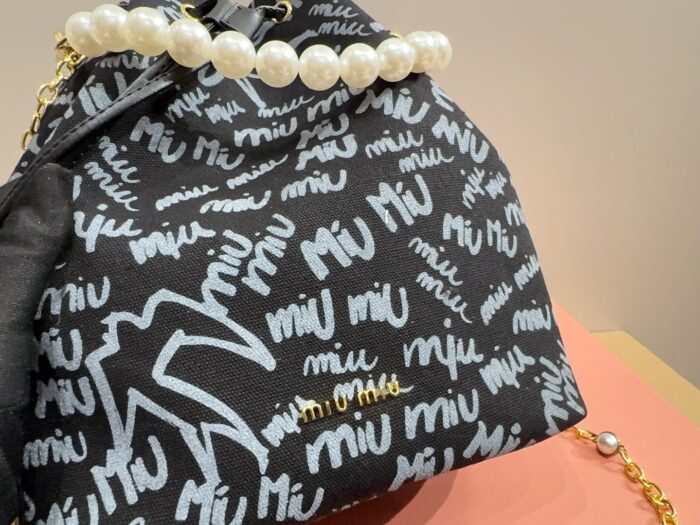 Miu Miu Graffiti Bucket Bag Baby Blue Colourway Playful And Whimsical - Image 9