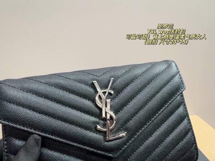 Yves Saint Laurent Woc Envelope Bag Silver Buckle Versatile Carrying Options Elegant And Refined - Image 5